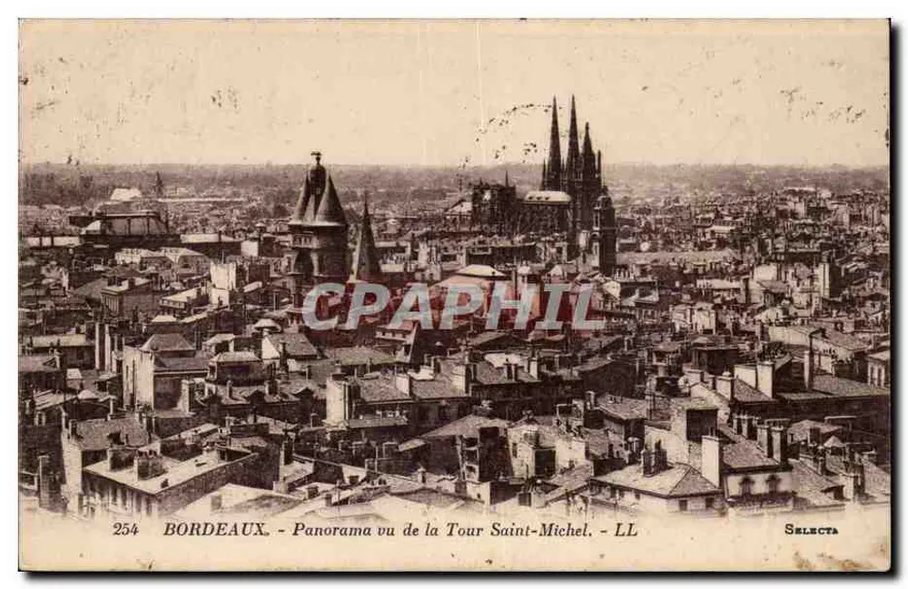 Bordeaux - Panorama vom Turm Saint-Michel - Selecta 254 - Vorderseite