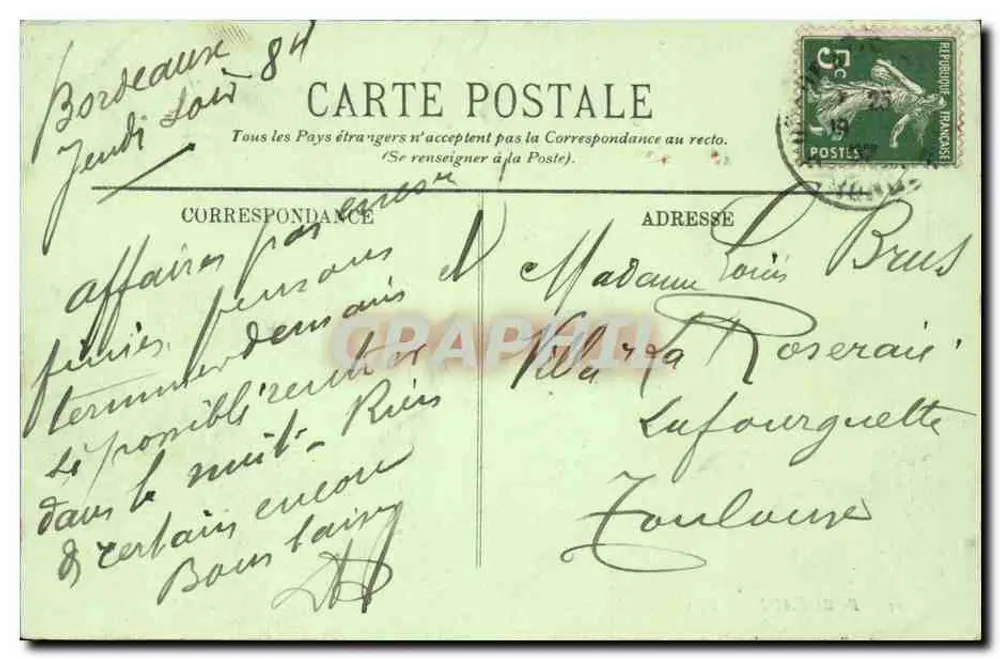 Bordeaux — O Grande Teatro — LL. n°43 - Verso