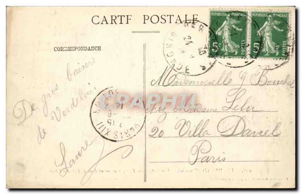 Verdelais (Gironde) — Segen des heiligen Sakraments im Wald der Väter — Bromotypie Gautreau, Langon (Gironde) n°907 - Rückseite