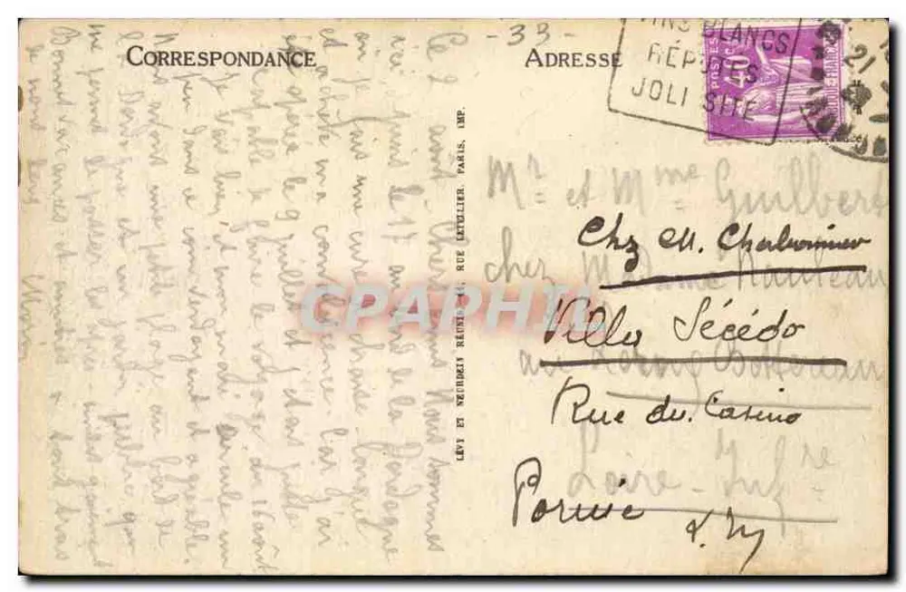 Sainte-Foy-la-Grande — As Arcadas de Louis Pasteur — Hotel Grenouilleau - Verso