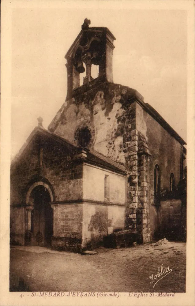 Si-Médard-d'Eyrans (Gironde) — Kirche Saint-Médard — Yobled - Vorderseite