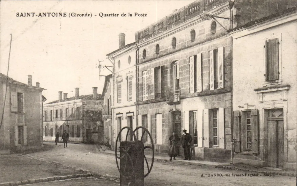 Saint-Antoine (Gironde) - Quartier de la Poste — A. Dando, rue Ernest-Régnier - Blay - Recto
