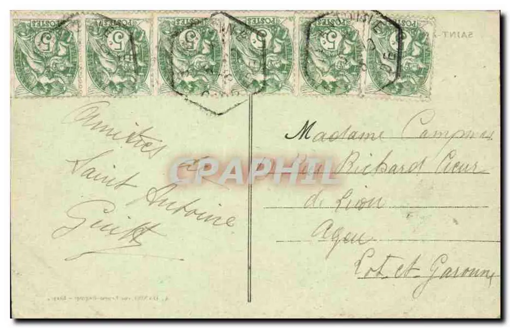 Saint-Antoine (Gironde) - Quartier de la Poste — A. Dando, rue Ernest-Régnier - Blay - Verso