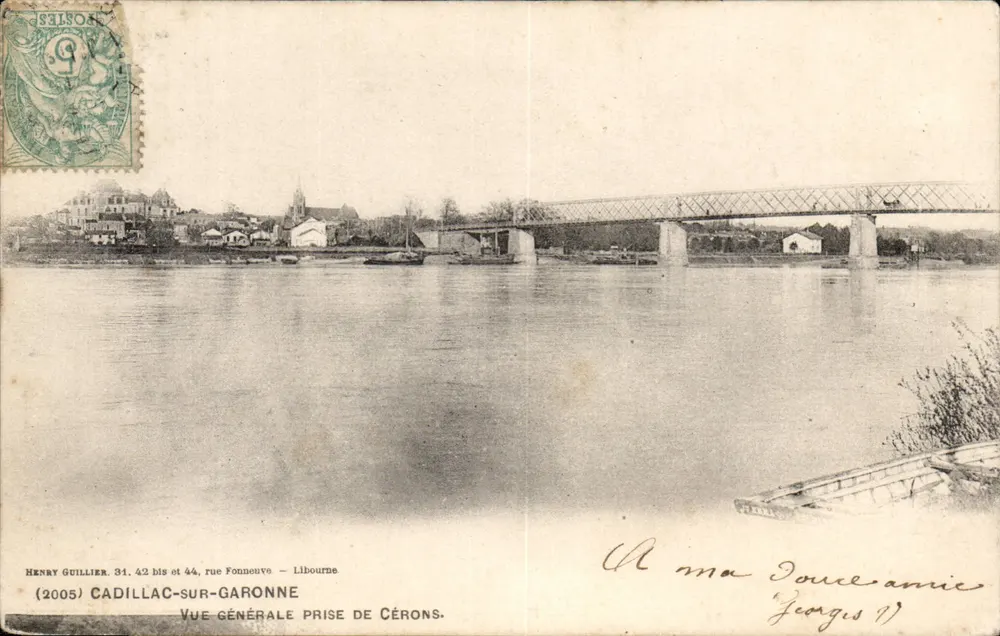 Cadillac-sur-Garonne — Allgemeiner Blick von Cérons — Henry Guillier, 31, 42 bis und 44, rue Fonneuve - Libourne - Vorderseite