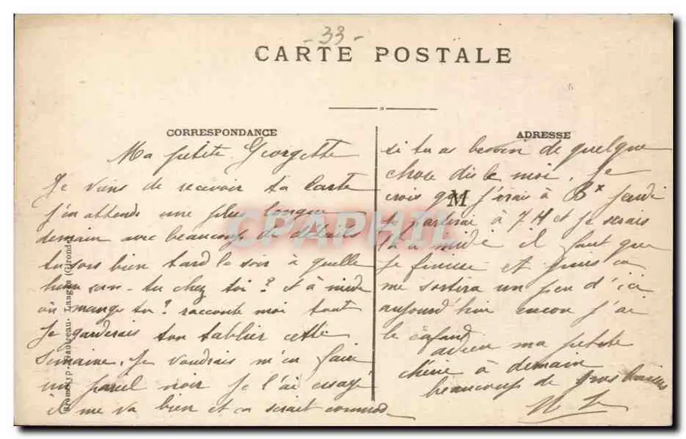 Wasserfälle der Étuille — Umgebung von Cadillac-sur-Garonne (Gironde) — Coll. O. Bartholomé, n° 2197 - Rückseite
