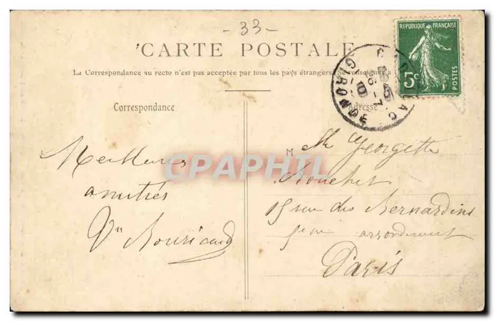 Capela do Duque d'Épernon — Cadillac-sur-Garonne — HENRY GUIL-LIKE, 31, 42 bis e 44, rue Fournuta - Verso