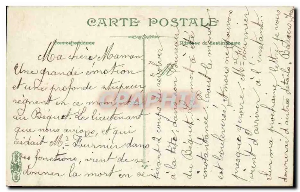 Bordeaux. Grote Theater — architectonische weergave — uitgever L. VECQ, n°18 - Achterkant