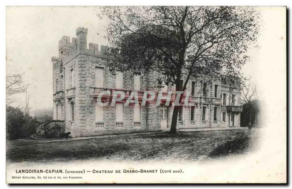 Schloss Grand-Brane (Südseite) — Langoiran-Capian, Gironde — Henry Guillier, 34, 42 bis und 44, rue Founoue - Vorderseite