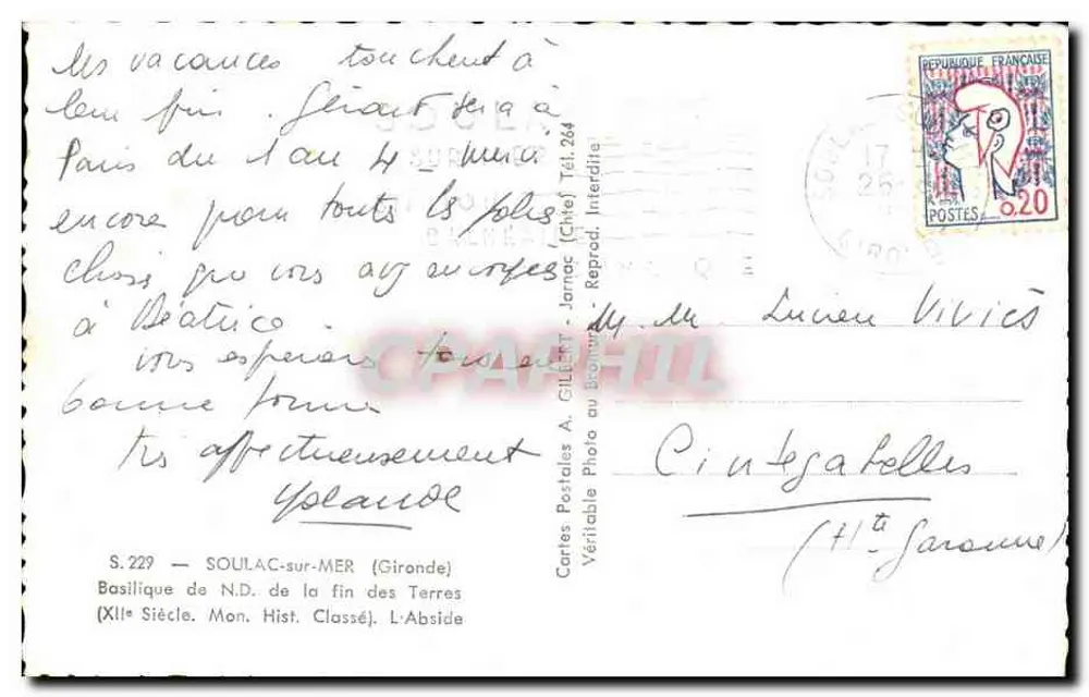 Basilika der N.D. der Enden der Länder — SoulaC-sur-Mer (Gironde) — Gilber - Rückseite