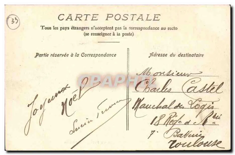 Libourne (Gironde) — Caserne de cavalerie, entrée — Edit. J.P.M. Libourne - Verso