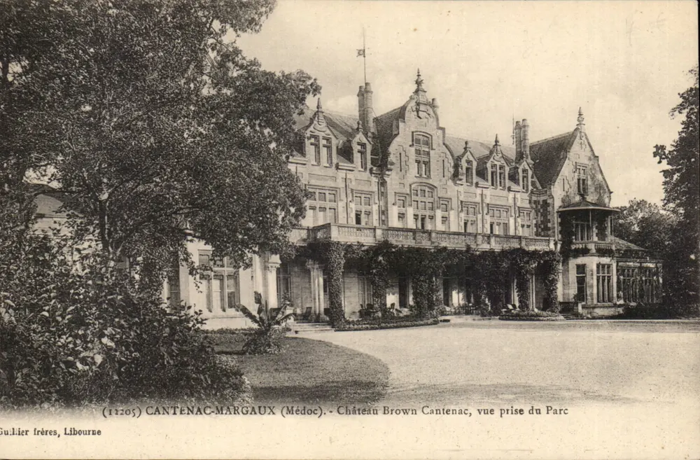 Cantenac-Margaux (Médoc) — Château Brown Cantenac, Ansicht vom Park aus — Gullier Frères, Libourne (Nr. 112205) - Vorderseite
