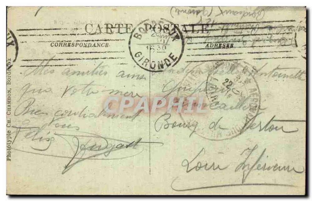 Bordeaux — Cours du XXX-Juillet — C B - Rückseite