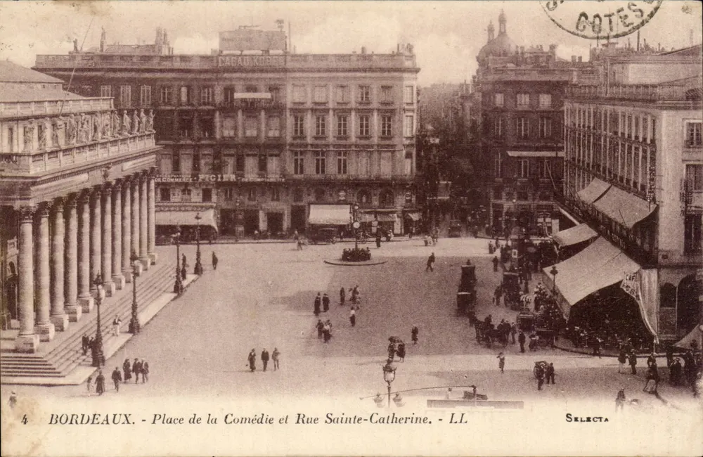 Bordeaux - Ansicht der Place de la Comédie und Rue Sainte-Catherine — LL, Selecta - Vorderseite