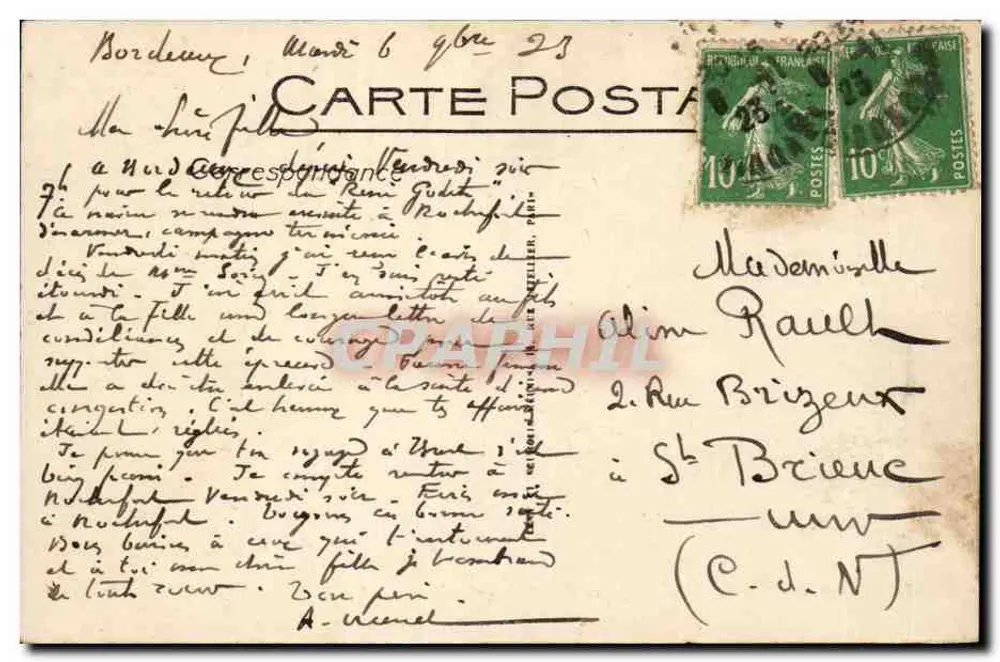 Bordeaux - Ansicht der Place de la Comédie und Rue Sainte-Catherine — LL, Selecta - Rückseite