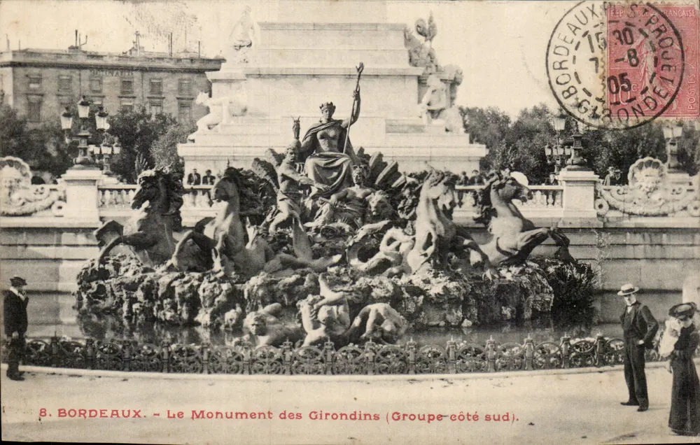 Bordeaux - Das Monument der Girondins (Gruppe Südseite) - Verleger S. Bordeaux, Nr. 8 - Vorderseite