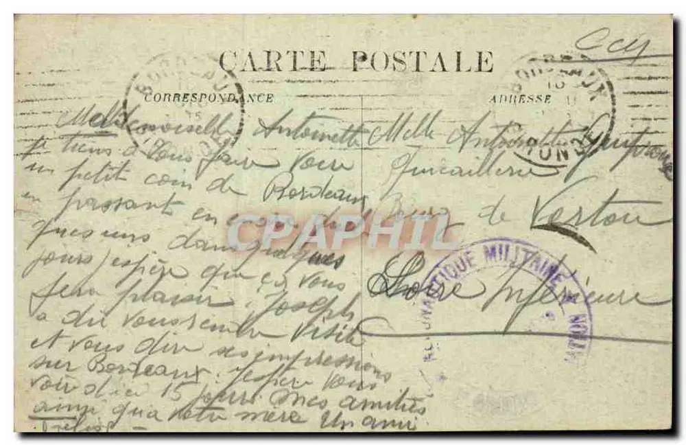 Bordeaux — Cours du XXX-Juillet — éditeur C.B. (n°48) - Rückseite