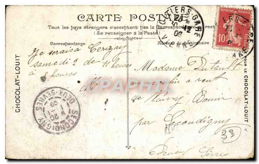 Bordeaux. Kerk van Sint-Kruis — uitzicht op de voorgevel — uitgever C. C. - Achterkant
