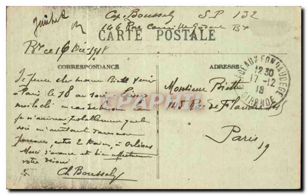 Bordeaux — As Colunas Rostrais — Fototipia Marcel Deiboy, Bord. aliis - Verso