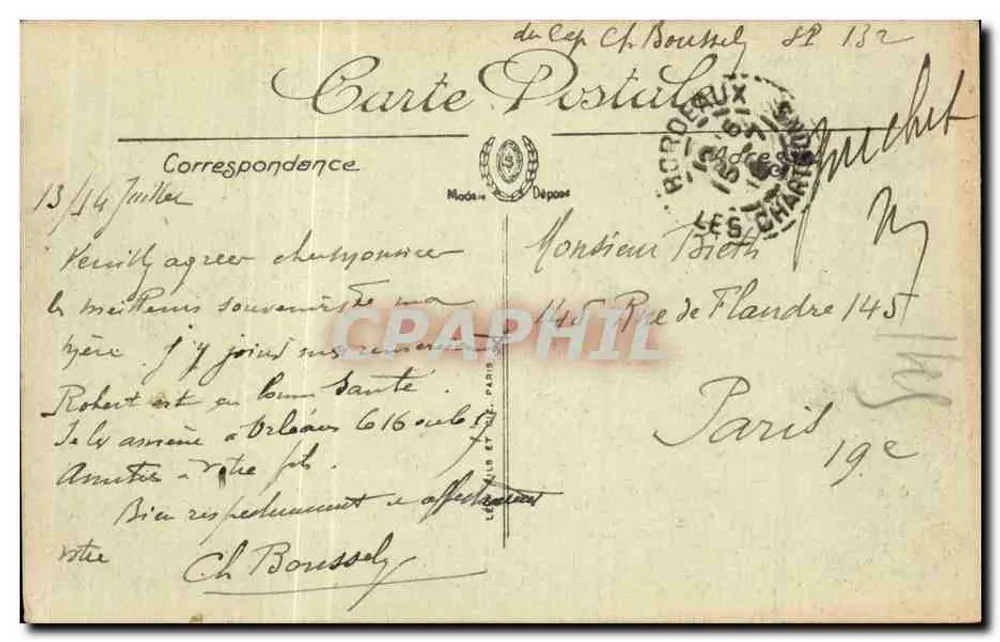 Bordeaux — O Monumento dos Girondinos — Girondins Memorial — LL. - Verso