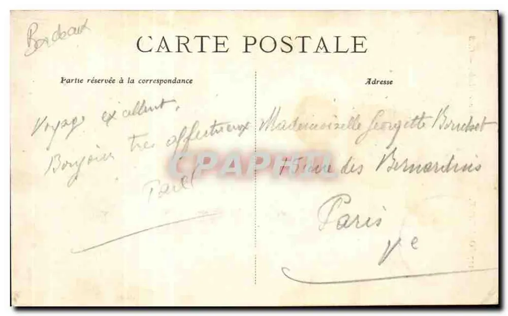 A Grande Campana — C. B. — Bordeaux - Verso