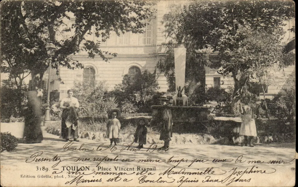 Toulon — Praça Vincent Raspaill — Edição Giletta, fot. Nice, n° 3189 - Frente