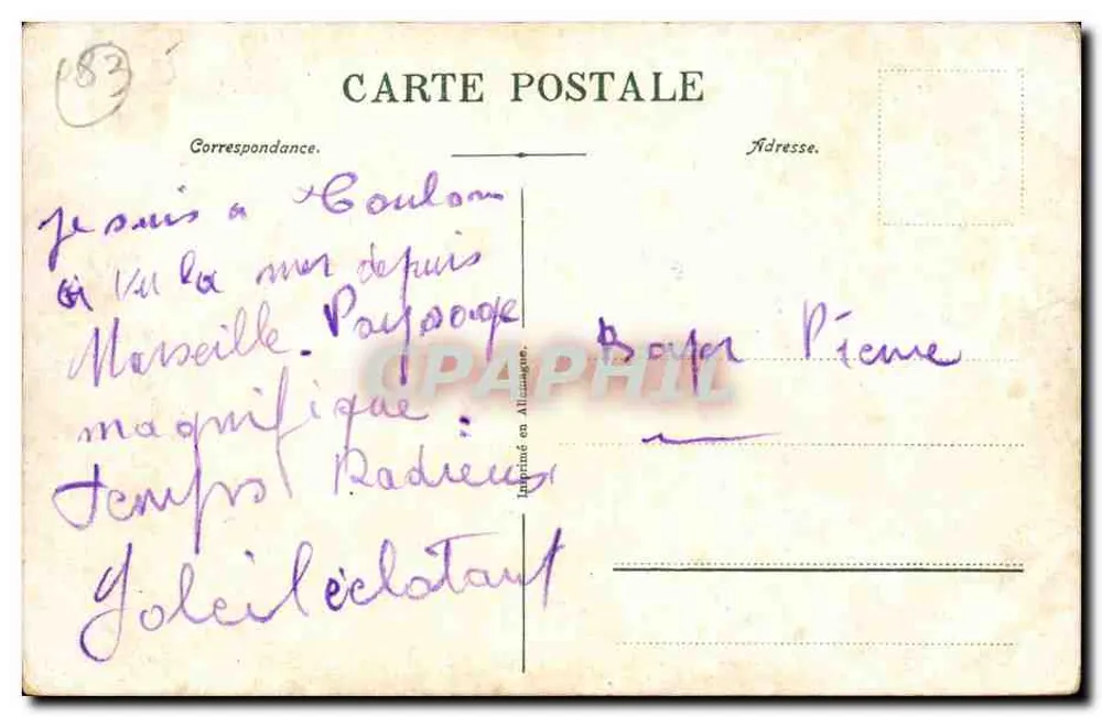 Toulon. Mourillon. Boulevard du Littoral — Ansicht des Hafens mit Palmen — Verlag nicht sichtbar, n°107 - Rückseite