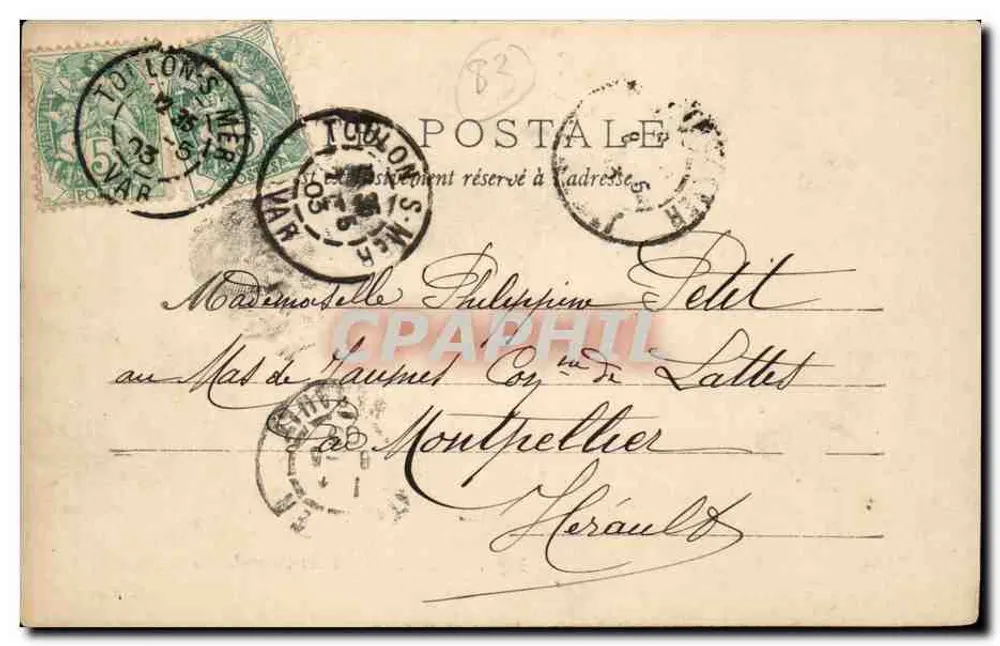 투론 - 생루이 요새와 제테 - Édition Giletta, 사진: 니스, 번호 3170 - 뒷면