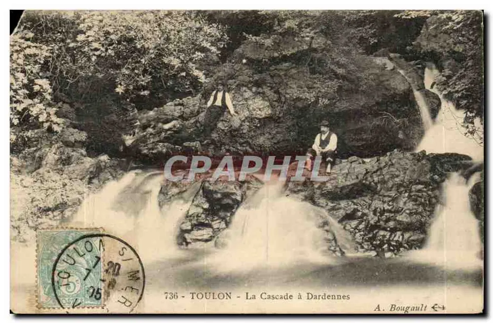 Toulon - A Cascata em Dardennes — A. Bougault, n° 736 - Frente