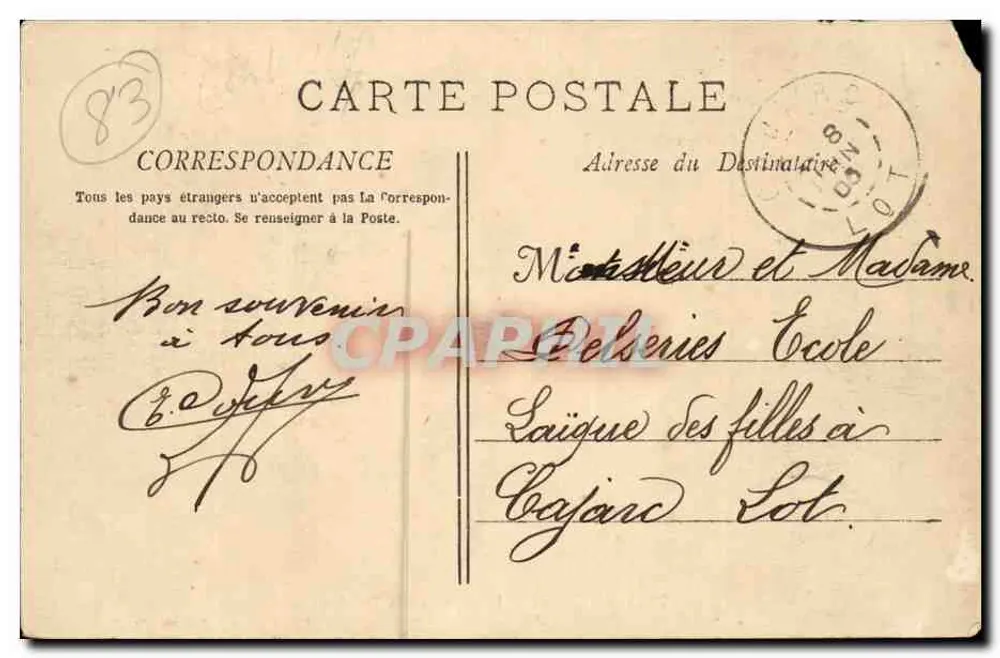 Toulon - A Cascata em Dardennes — A. Bougault, n° 736 - Verso