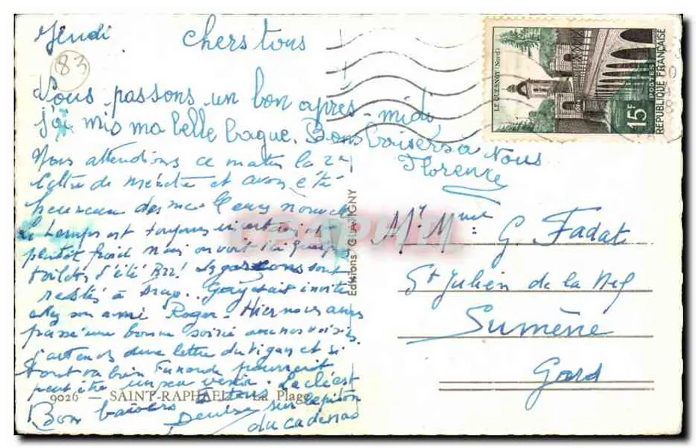 Hotel Les Algues — praia animada — Éditions G. A. IGNY - Verso