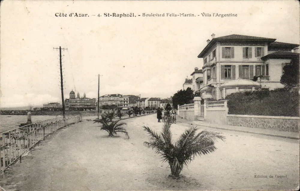 Côte d'Azur — St-Raphaël — Boulevard Félix-Martin — Villa l'Argentine — Edition von Coquet - Vorderseite