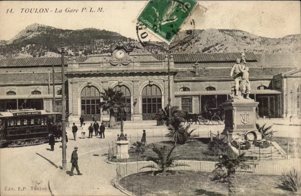 Toulon - A Estação P.L.M. — Editor E.P. Toulon, n°14 - Frente