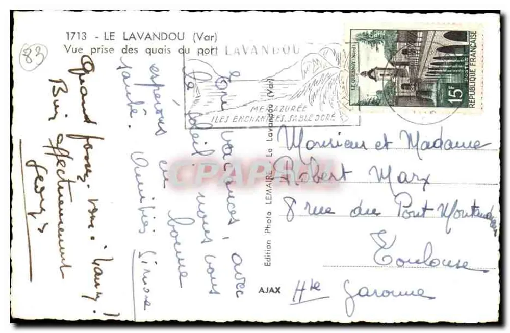 Le Lavandou (Var) — Ansicht vom Hafen — Edition AJAX - Rückseite
