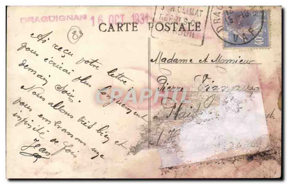 Draguignan — Um canto do Champ-de-Mars — Edit. Blacas, n°4 - Verso