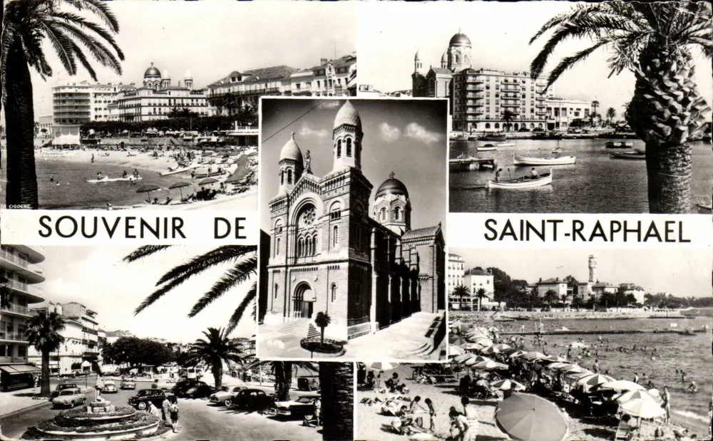 Saint-Raphaël — vista da praia, da igreja e dos hotéis — Cigoère, n° 158.06 - Frente
