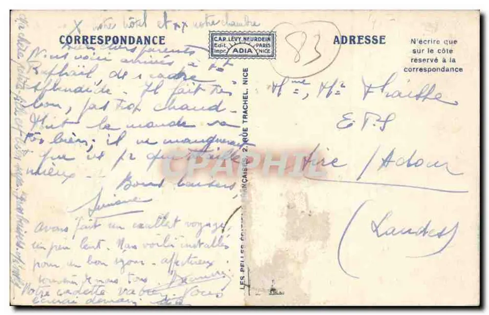 Saint-Raphaël — Boulevard Félix-Martin und die Bains — Hotel Beau-Séjour — Adia - Rückseite