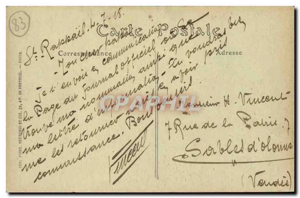 Côte d'Azur — Lager der Senegalesen — JND Fot. - Rückseite