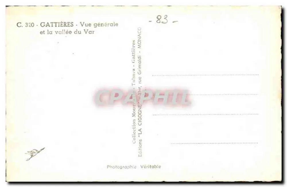 Gattières — Allgemeiner Blick und das Tal des Var — Éditions Véritable - Rückseite