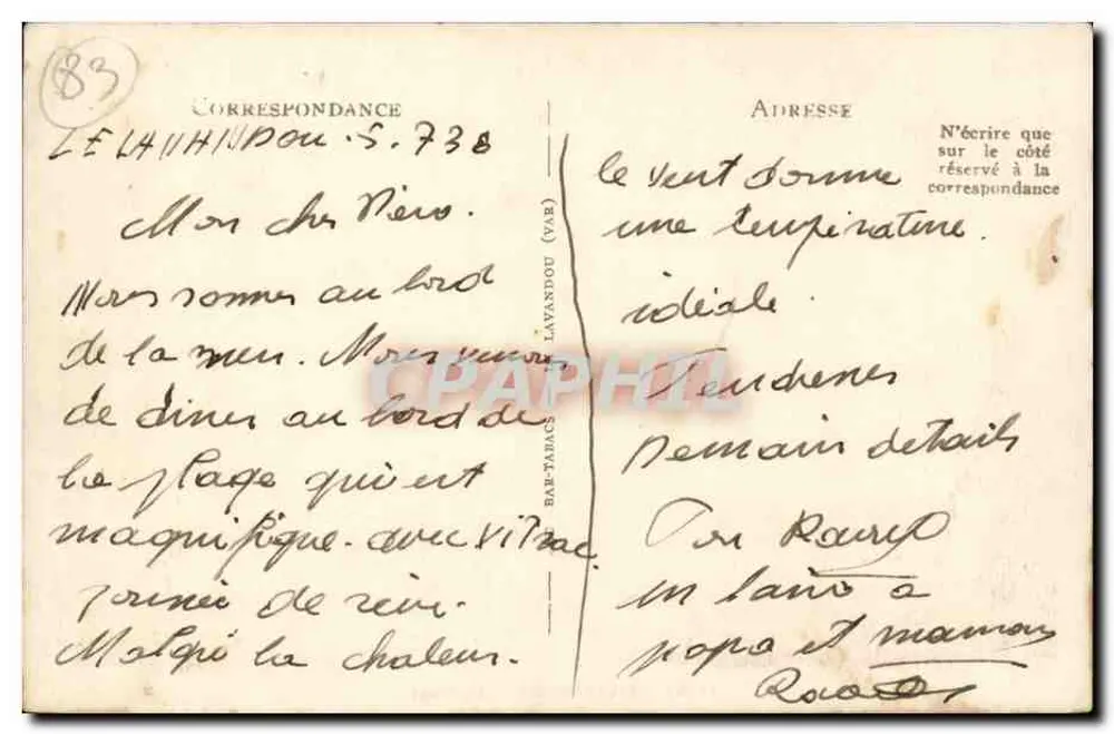 Le Lavandou — Plaża — Wydawca Milan-JI, nr 11557 - Rewers