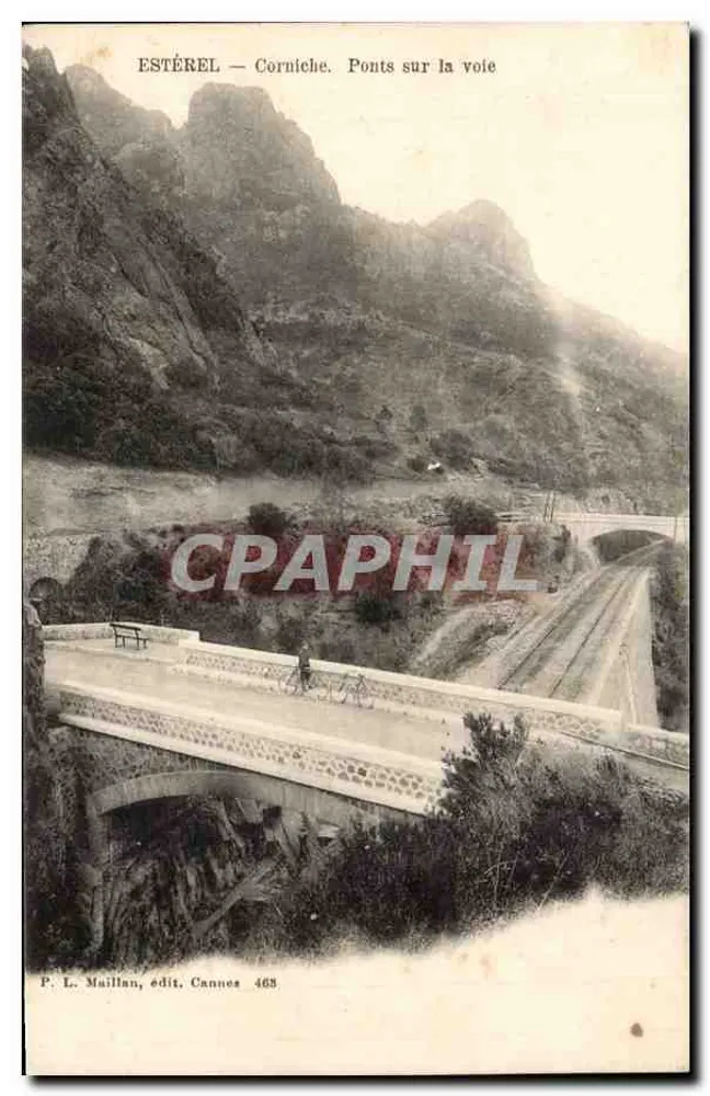 ESTÉREL — Corniche. Ponti sulla strada — P. L. Maillan, edit. Cannes 463 - Recto