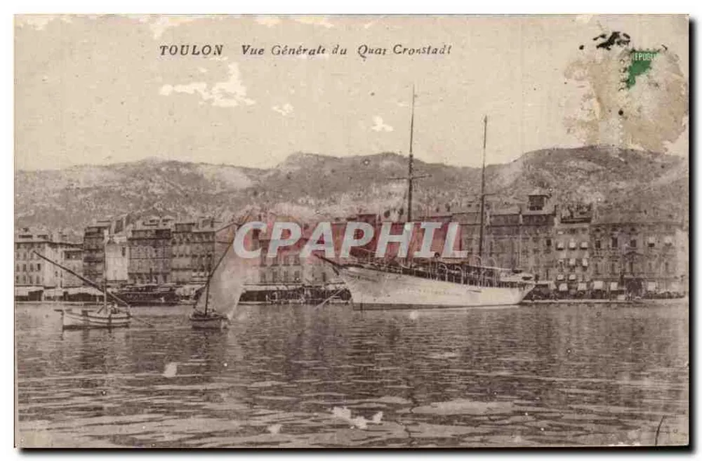 Toulon — Allgemeiner Blick auf den Quai Cronstadt — Unbekannter Verlag - Vorderseite