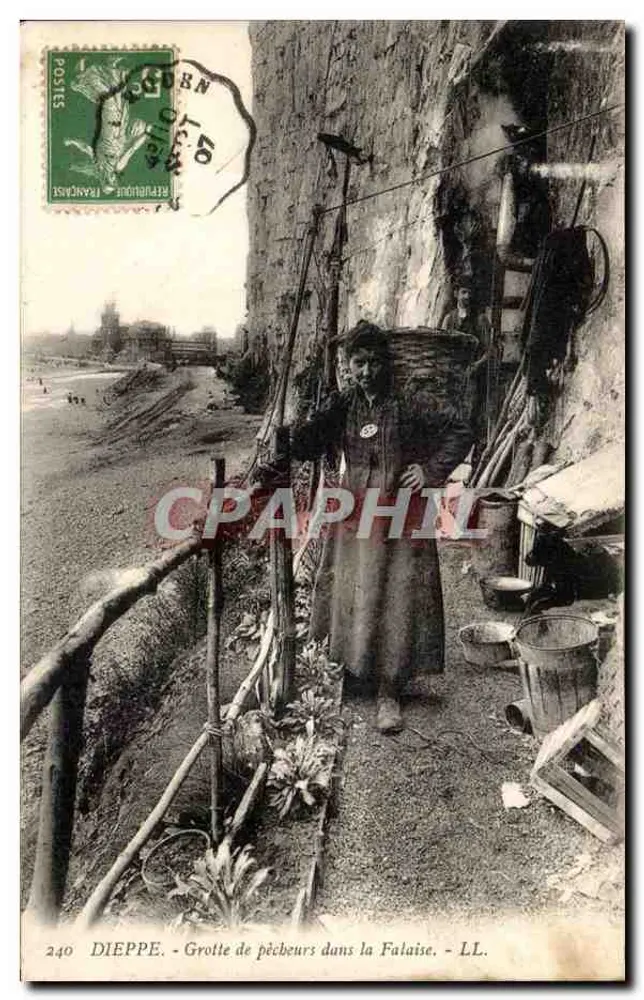 Dieppe - Fischerschlucht in der Klippe - LL. - Vorderseite