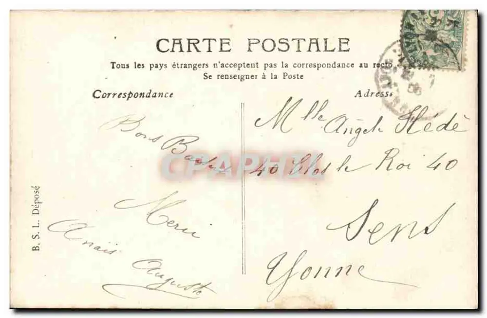 O Barbir de Séville — caricatura de três homens — editor C. P. D. (C. P. D. Paris) n° 14 - Verso