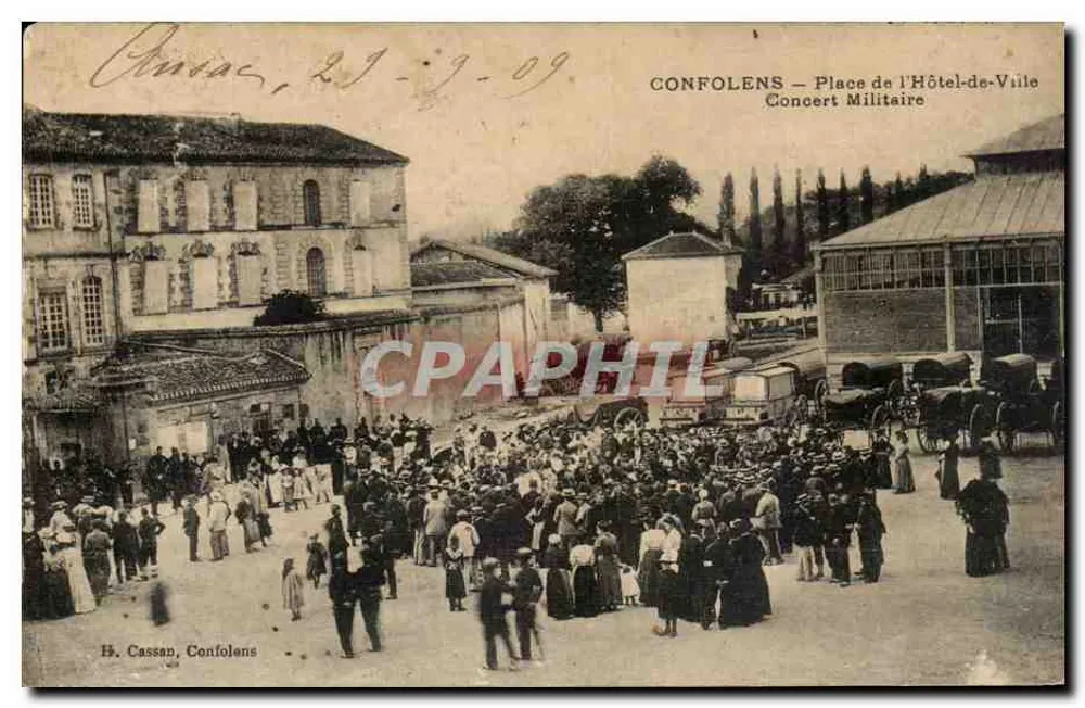 Confolens — Place de l'Hôtel-de-Ville — Militärkonzert — H. Cassan, Confolens - Vorderseite