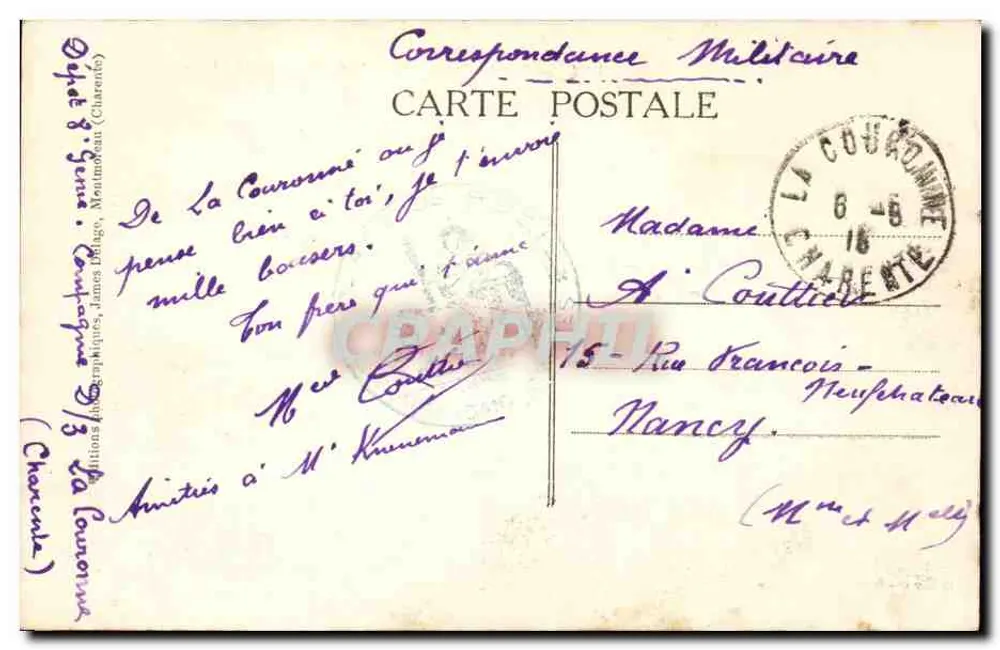 La Couronne (Charente) — Allgemeine Ansicht der Fabrik Barillon — Verlag: Robert Duraliste - Rückseite