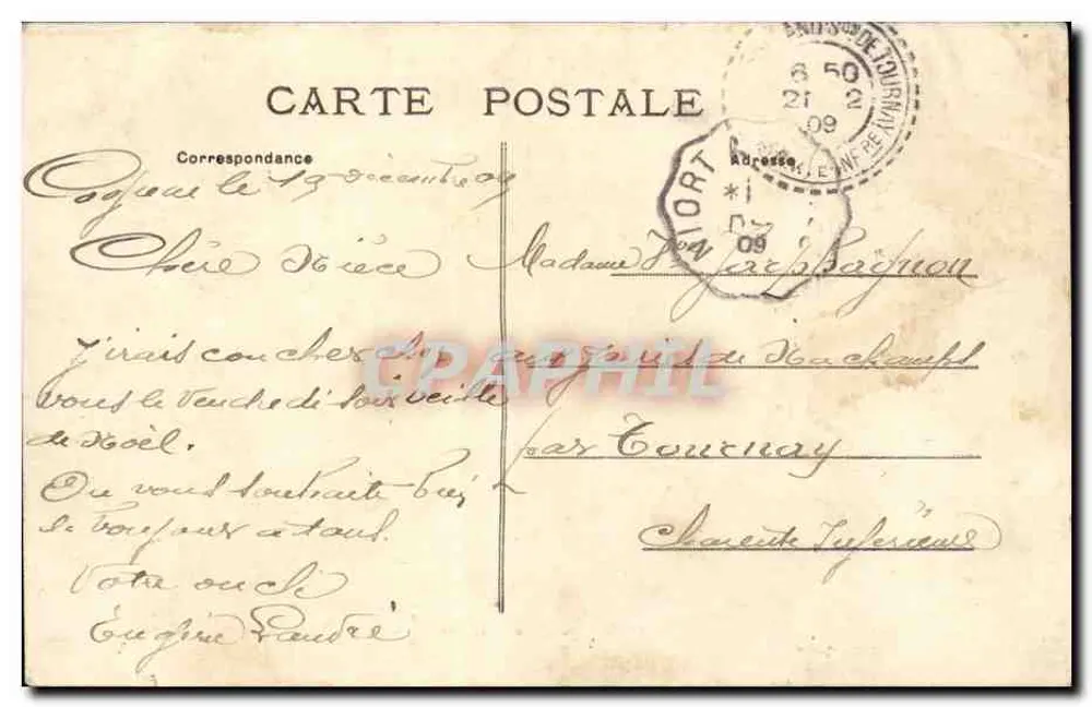 COGNAC — La Place du Marché — Aux Dames de France, Cognac - Verso