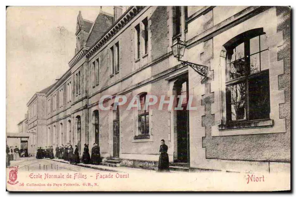 Escola Normal de Meninas — Fachada Oeste — Coleção do País Poitevin, G.B.N., Niort - Frente