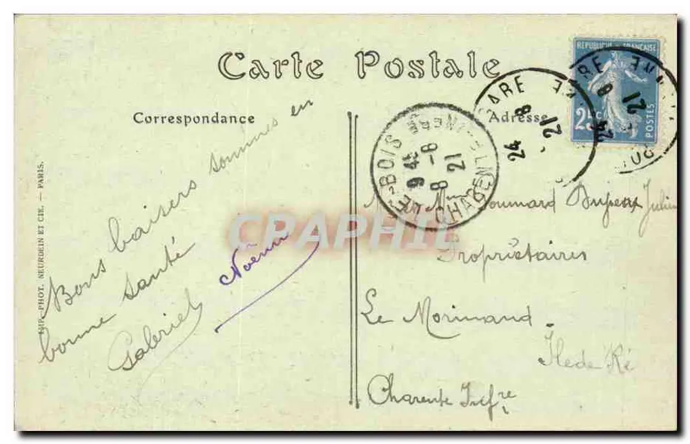 Poitiers — Kirche Sainte-Porchaire und Rue Gambetta — ND. Fotografie - Rückseite