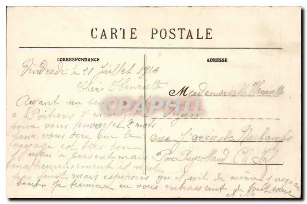 Pouilles (Vienne) — A última obra do P. Camille de la Croix em 1911 — Reedição da Celula, sexto século, de Santa Radegonda, Rainha da França, no Mosteiro de Santa Cruz. Vista tirada do Sudeste e Chevet da Catedral de São Pedro — Jules Rabuchon, fot. 1209 ter - Verso