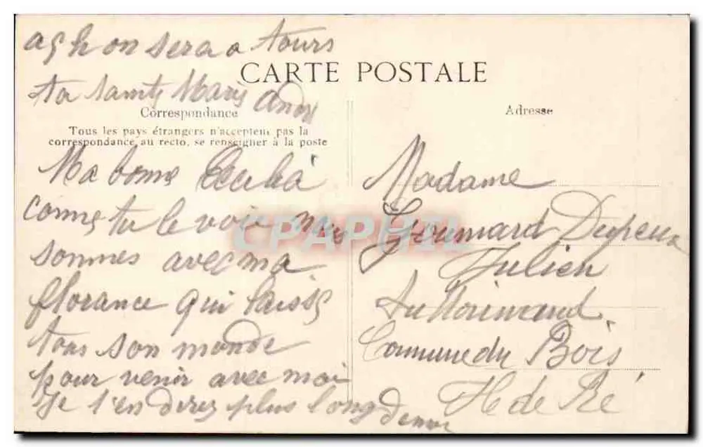 Poitiers — Saída do Túnel — V.D. n°9 - Verso